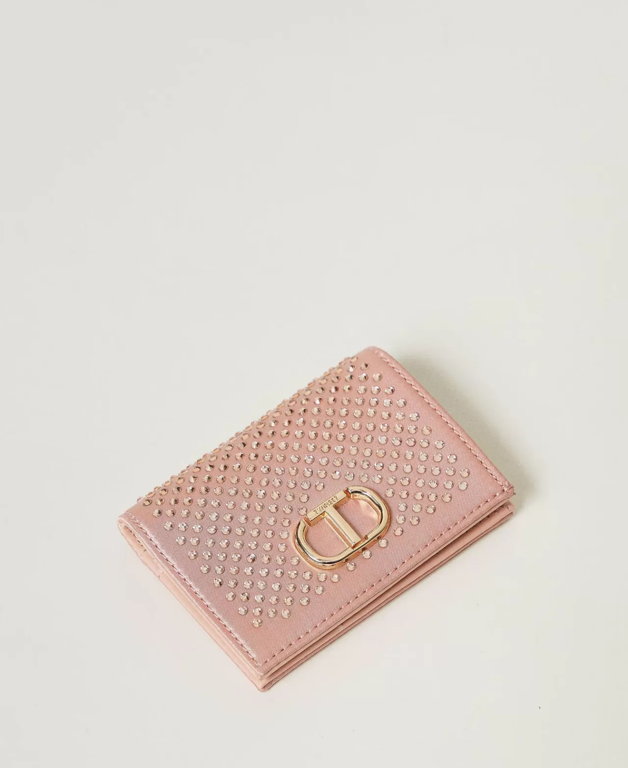 Portafogli E Portachiavi | TWINSET Milano Portafoglio In Raso Con Strass E Oval T Rosa "Peachy Keen"