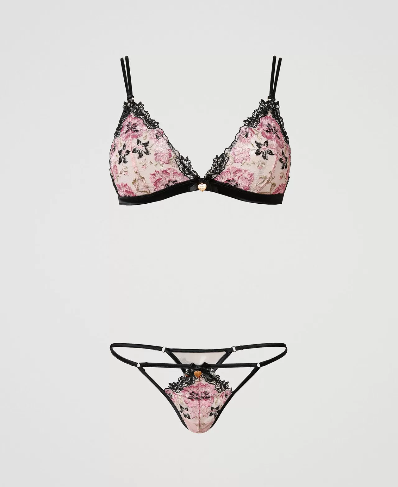 Intimo E Nightwear | TWINSET Milano Reggiseno A Triangolo E Perizoma Con Ricamo Multicolor Blooming Embroidery