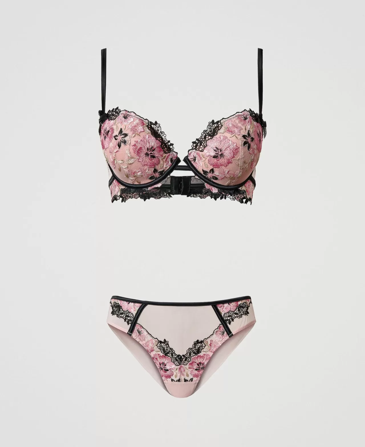 Intimo E Nightwear | TWINSET Milano Reggiseno Push-up E Slip Con Ricamo Multicolor Blooming Embroidery