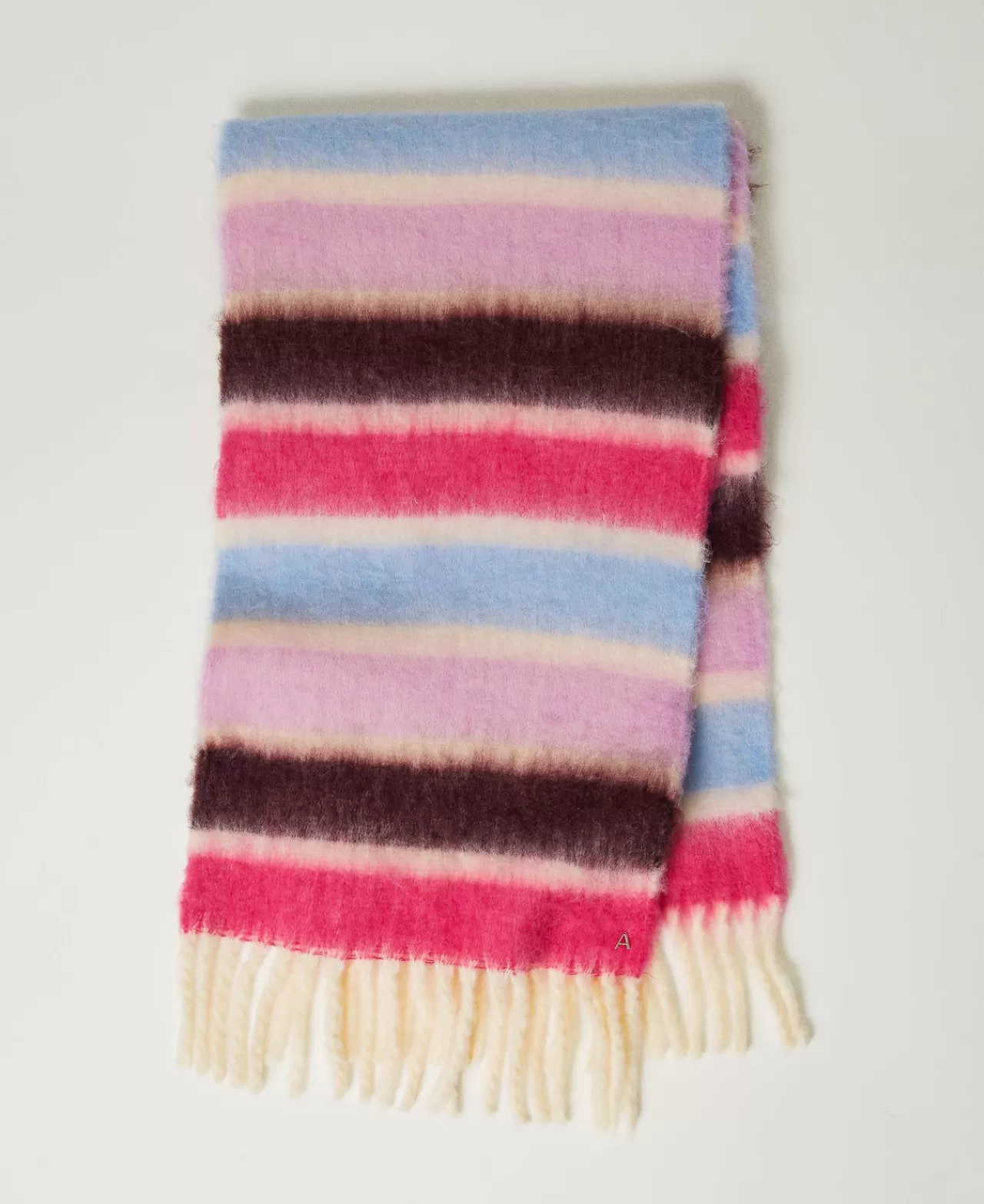 Sciarpe | TWINSET Milano Sciarpa A Righe Multicolor Con Frange Multicolor Stripes Off White