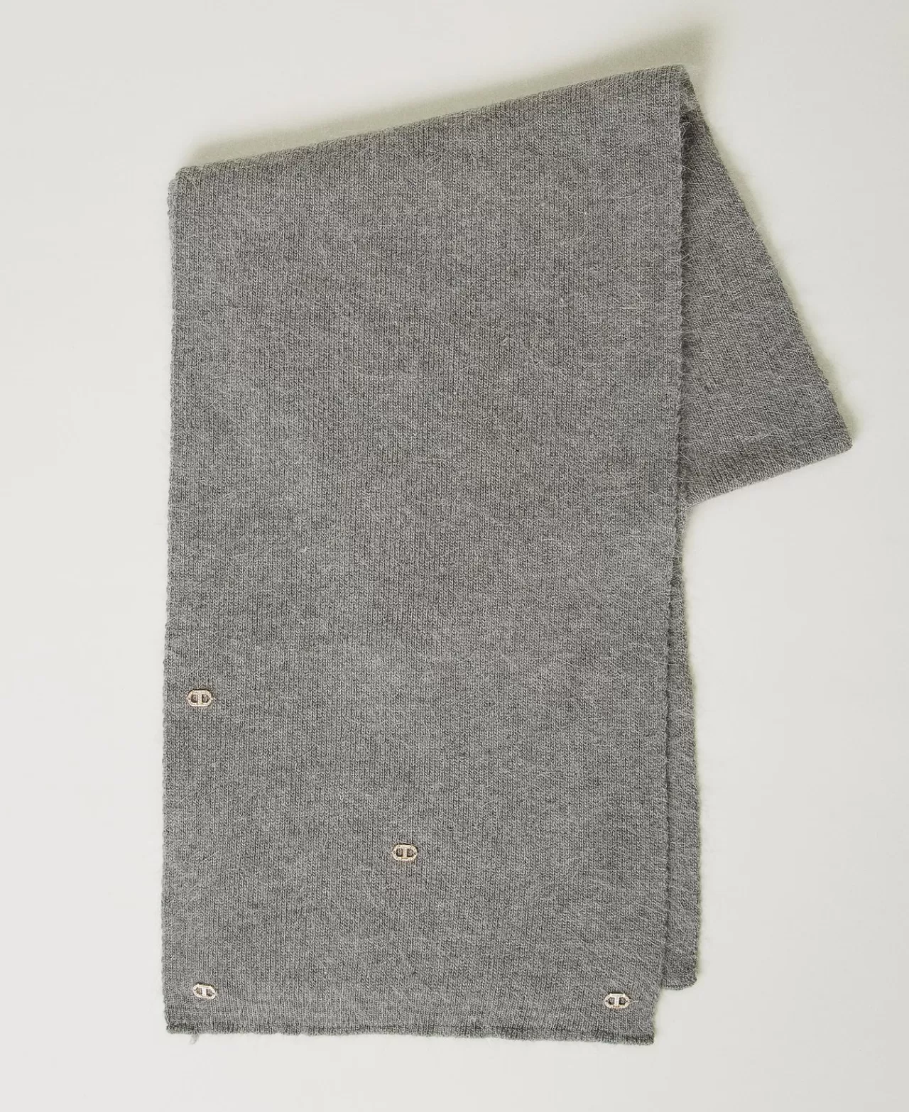 Sciarpe | TWINSET Milano Sciarpa In Maglia Con Oval T Warm Melange Gray