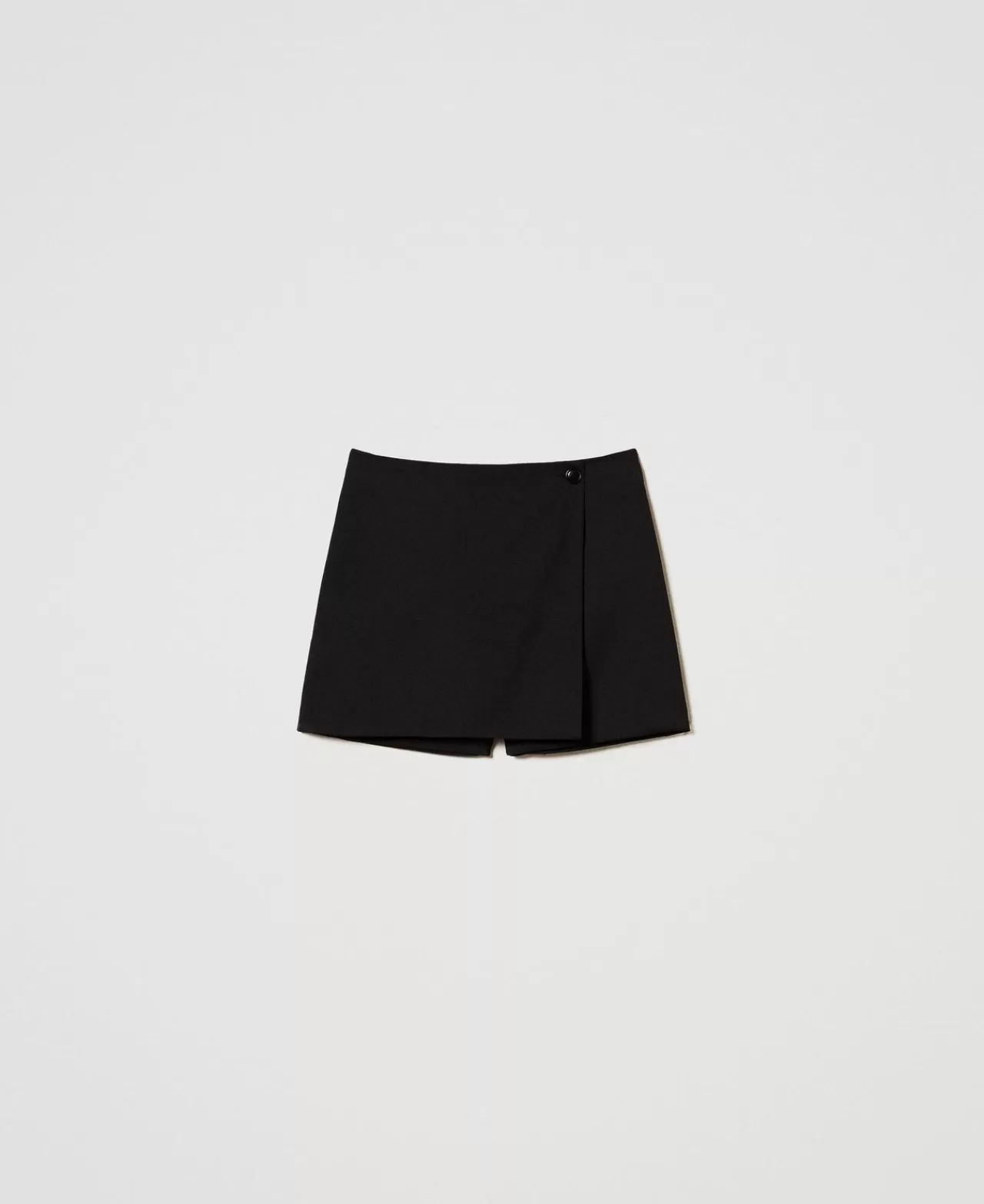 Shorts | TWINSET Milano Shorts A Portafoglio In Misto Lana Nero