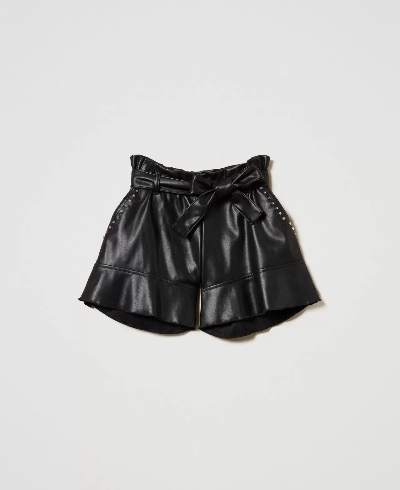 Pantaloni E Jeans | TWINSET Milano Shorts Flare Con Borchie Nero