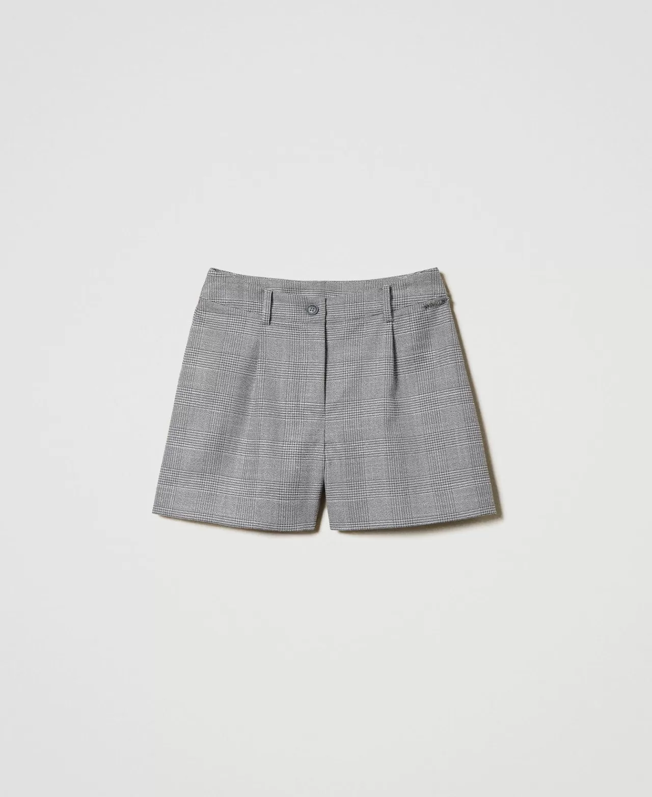 Pantaloni E Jeans | TWINSET Milano Shorts In Principe Di Galles Jacquard Principe Di Galles