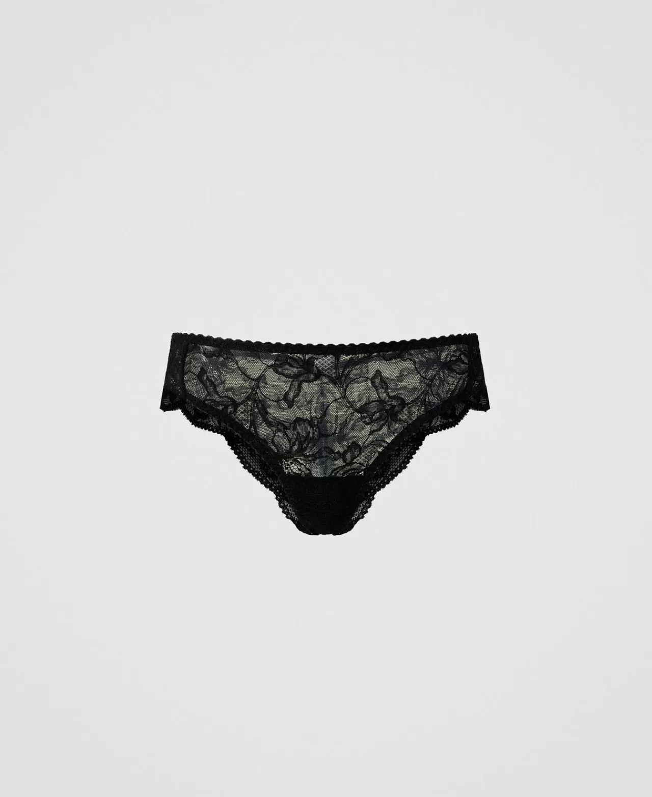 Intimo E Nightwear | TWINSET Milano Slip Brasiliana In Pizzo Nero