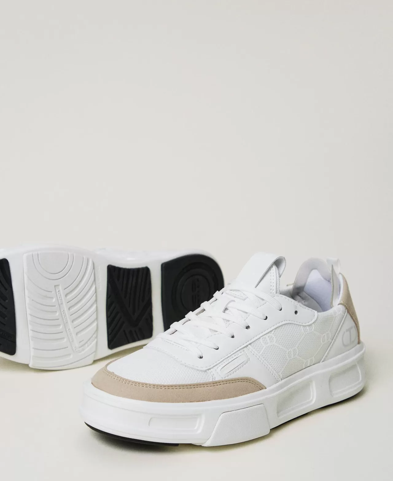 Scarpe Basse | Sneakers | TWINSET Milano Sneakers Fessura Color Block Bianco