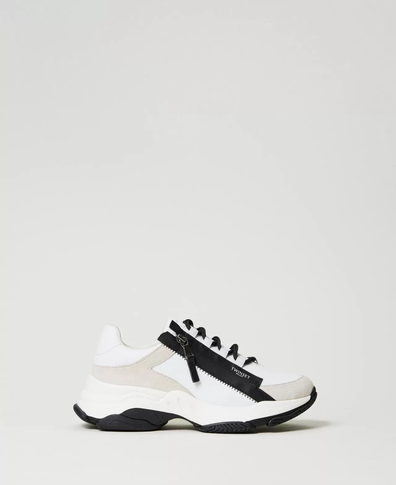 Scarpe Basse | Sneakers | TWINSET Milano Sneakers Running Con Zip Bianco