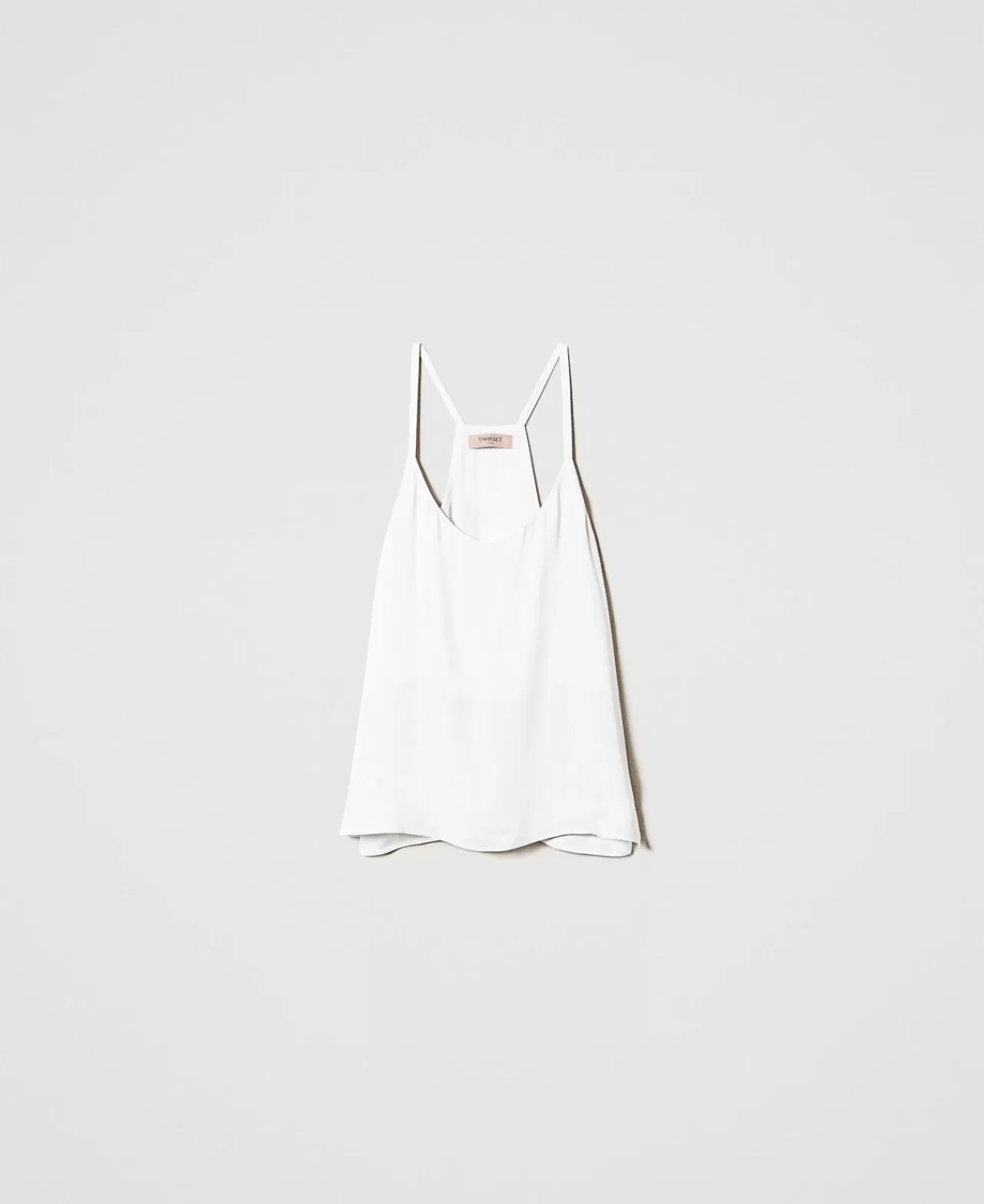 T-Shirt E Top | TWINSET Milano Top In Raso Bianco Neve