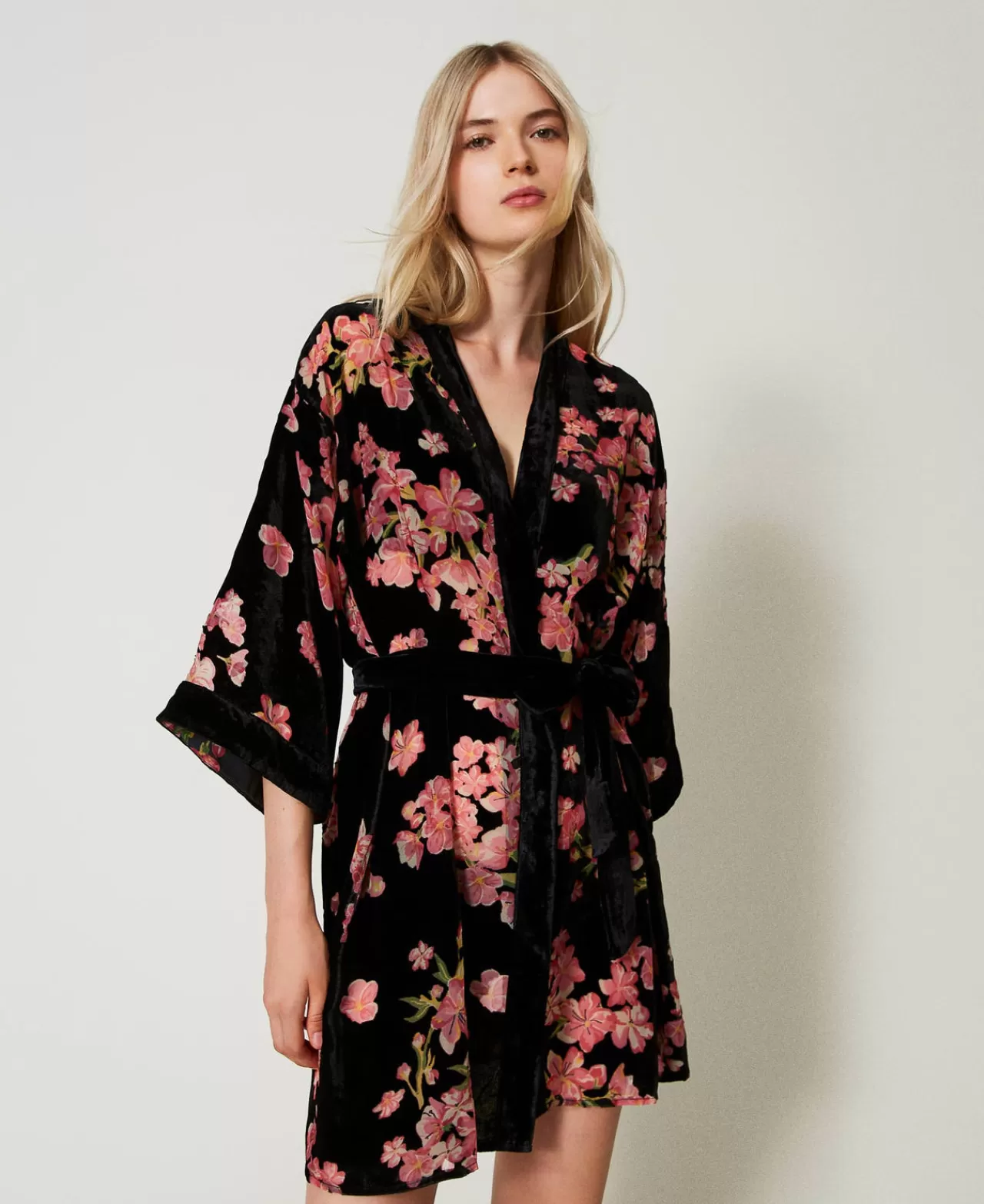 Intimo E Nightwear | TWINSET Milano Vestaglia In Velluto Dévoré A Fiori Multicolor Blooming
